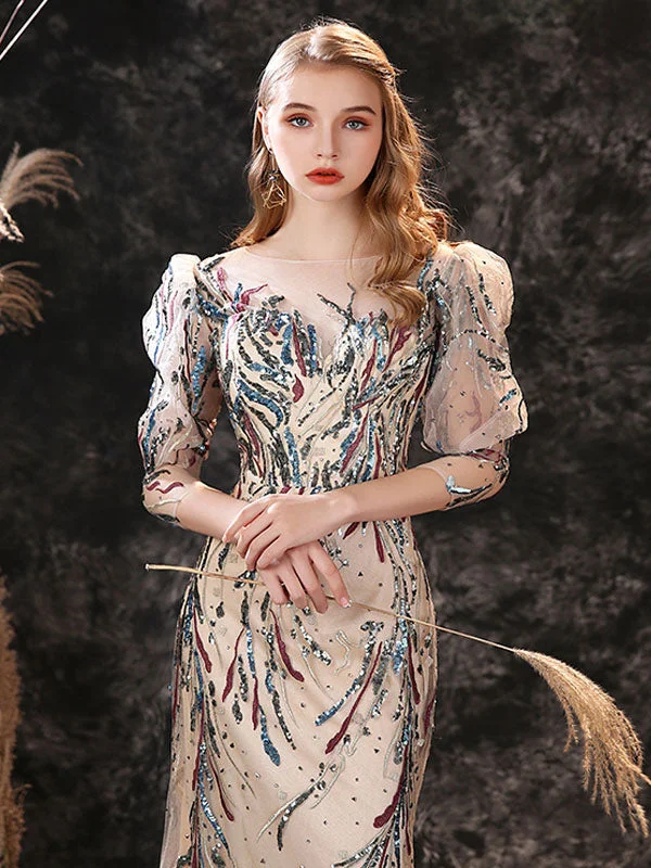 Act Fast Modern Evening Dress Sheath Jewel Neck Lace Floor-Length Lace Formal Party Dresses Act Fast Modern Evening Dress Sheath Jewel Neck Lace Floor-Length Lace Formal Party Dresses