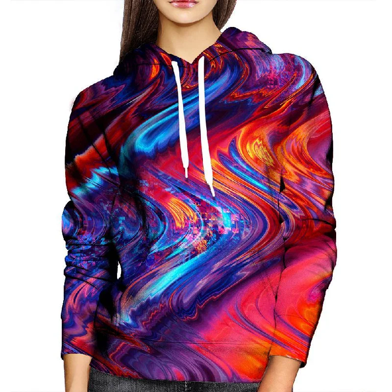 Red Beams Womens Hoodie