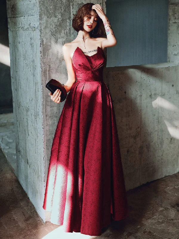 Huge Discounts Modern Evening Dress A-Line Strapless Satin Fabric Floor-Length Pleated Social Party Dresses Huge Discounts Modern Evening Dress A-Line Strapless Satin Fabric Floor-Length Pleated Social Party Dresses
