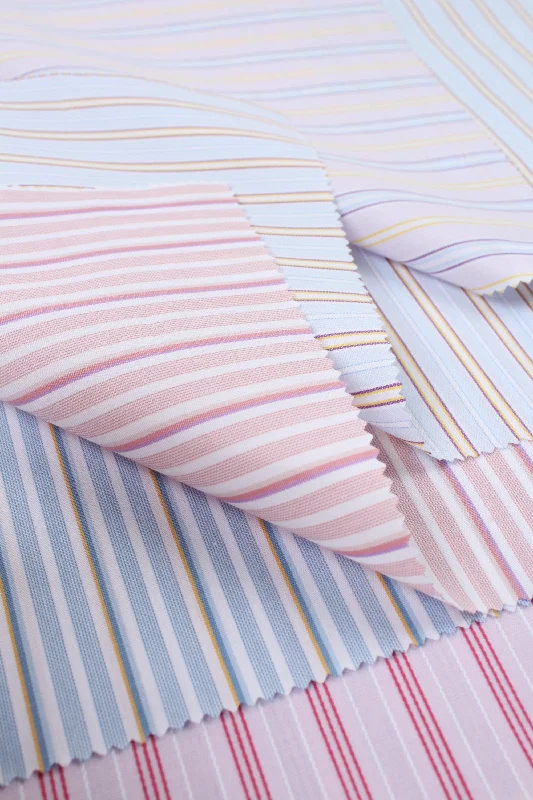 Shop and Save Fancy Organic Cotton Stripes Poplin - 6 Variants Available