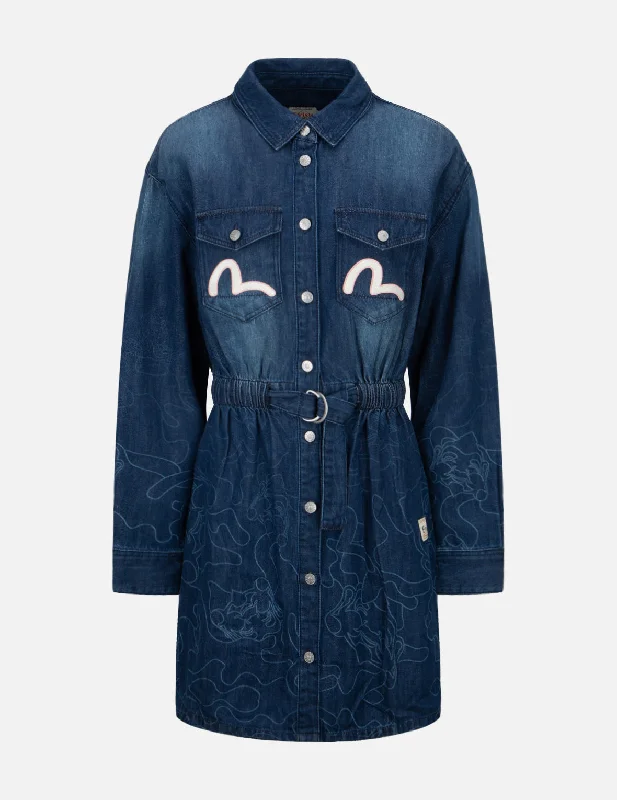 Unbeatable Prices Gradated Laser-print Denim Dress