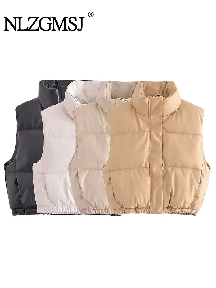 Super Sale Znbbw TRAF Leather Vest Jackets Wome Solid Zipper Buttons Pockets Thick Warm Parka Women Waistcoats Autumn Winter Jackets Super Sale Znbbw TRAF Leather Vest Jackets Wome Solid Zipper Buttons Pockets Thick Warm Parka Women Waistcoats Autumn Winter Jackets