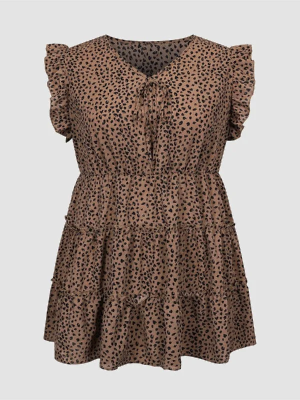 Early Access Brown Printed Sleeveless Dress