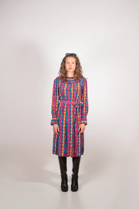 Daily Deals Yves Saint Laurent 1970s Striped Silk Dress S