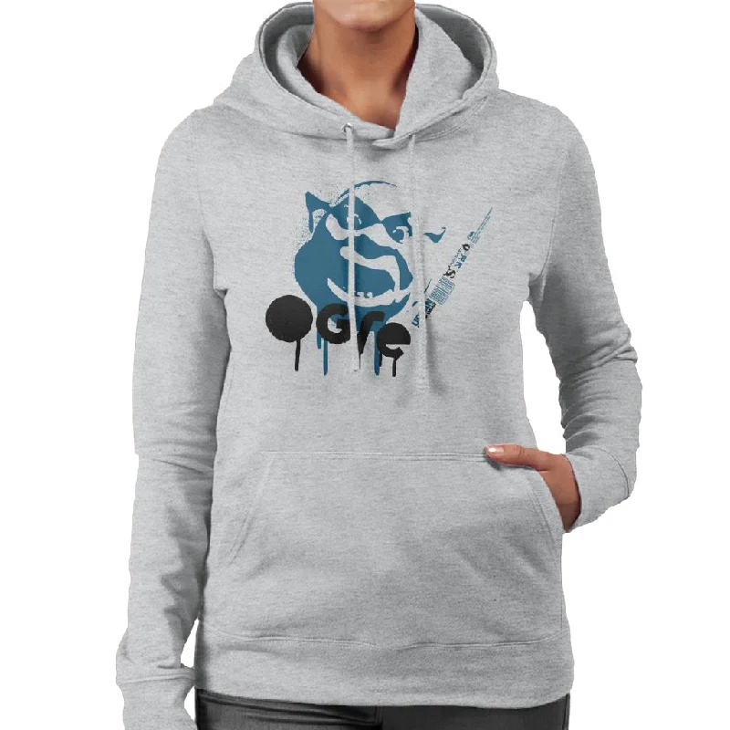 Sale Event Shrek Blue Ogre Silhouette Women's Hooded Sweatshirt