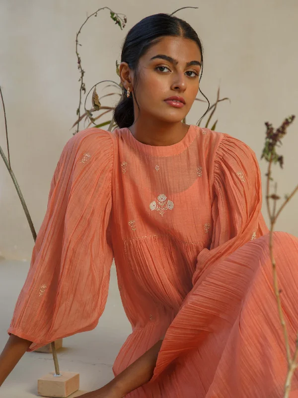 Super Sale Copper Gold Midi Dress