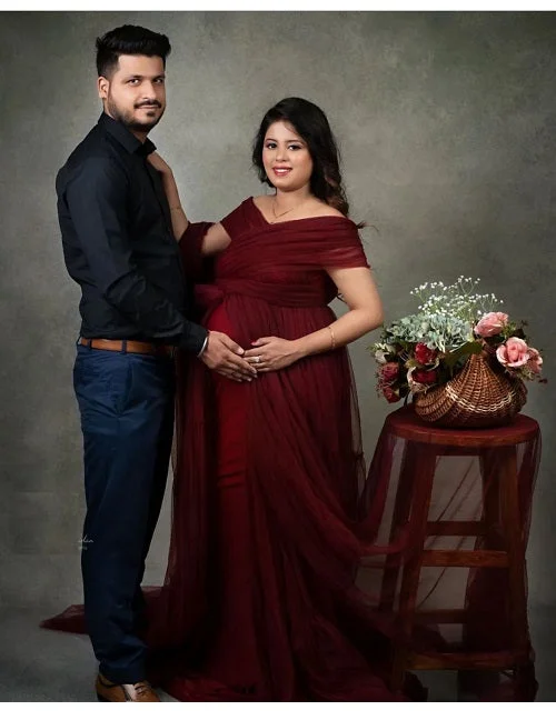Sale Event G422(4), Dark Wine Pre Wedding Shoot  Gown, Size (All)