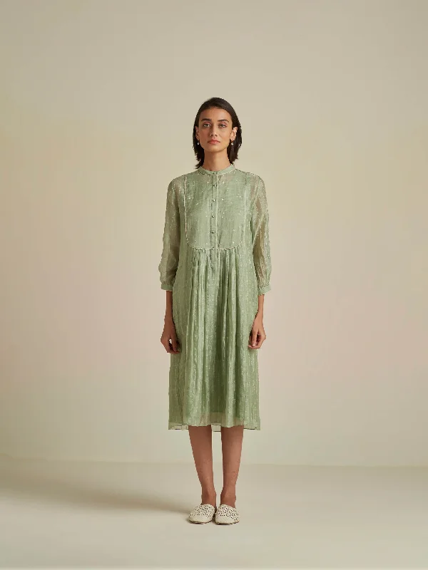 Discount Extravaganza Seafoam Mandarin Collar Dress