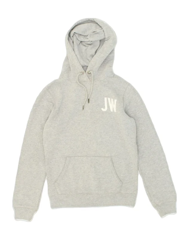 Weekend Deal JACK WILLS Womens Graphic Hoodie Jumper UK 8 Small Grey Cotton
