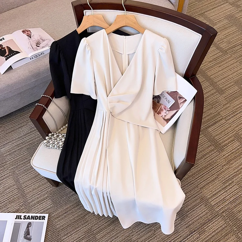 Customer Appreciation Sale Plus Size Wrap V Neck Pleat Formal Dress