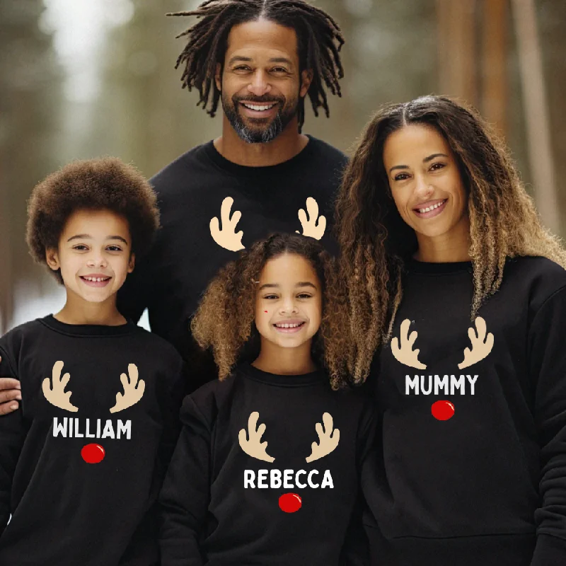 Reindeer Family Matching Christmas Sweatshirts