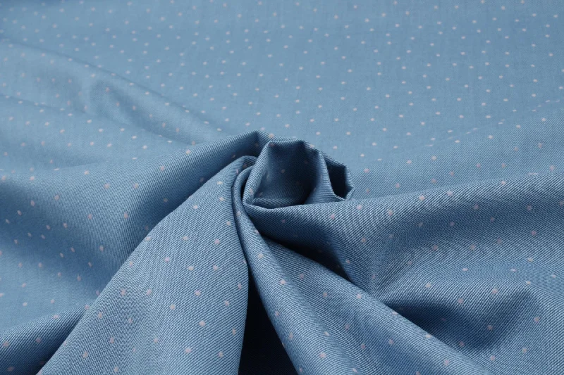 Special Price Washed Floc Cotton Twill for Shirting - Dots (Remnant)