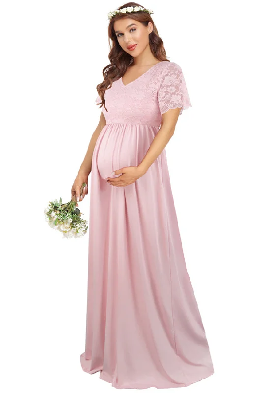 Price Drop Lace Maxi Dress V-Neck Custom Maternity Photoshoot