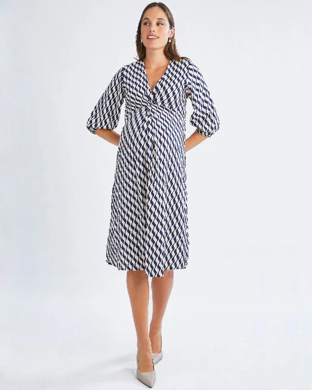 Seasonal Sale Elea Geometric Wave Work Dress
