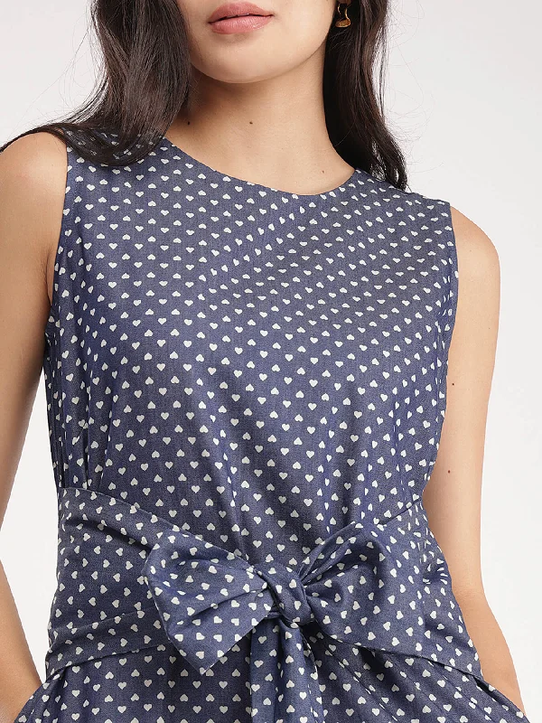Super Sale Cotton Denim Dress - Navy