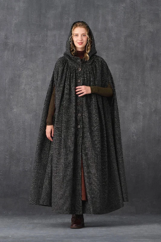 Final Sale ARIEL 14 | HOODED WOOL CLOAK COAT