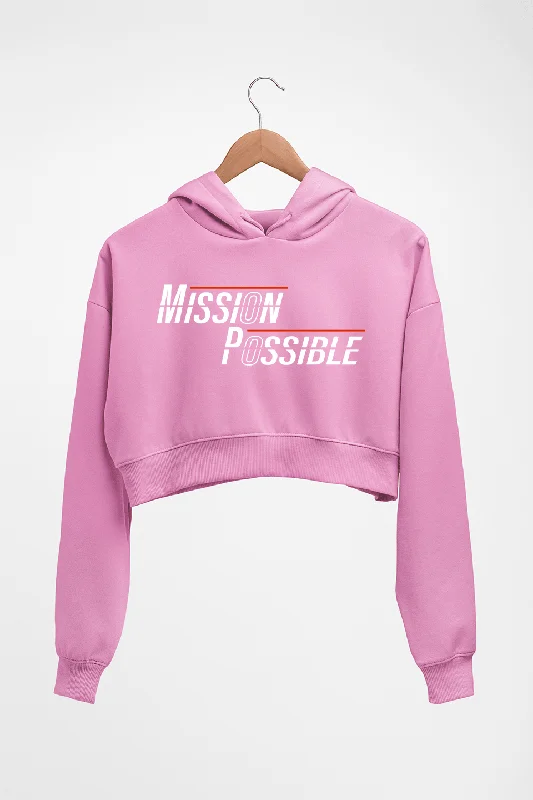 Mega Deal Mission Possible Crop HOODIE FOR WOMEN