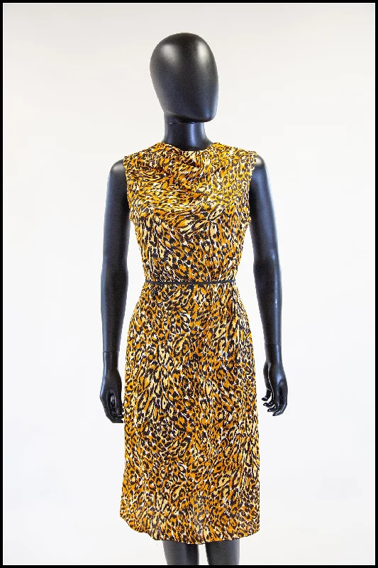 Overstock Sale Vintage 1950s Leopard Print Shift Dress