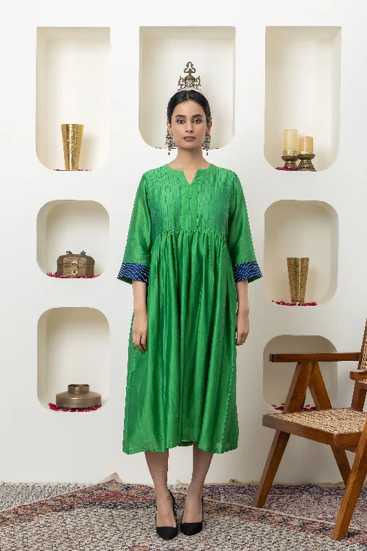 Great Deals Bottle green chanderi dress