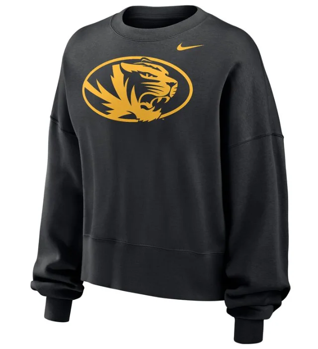 Mizzou Tigers Nike® 2024 Women's Oval Tiger Head Phoenix Oversized Black Sweatshirt