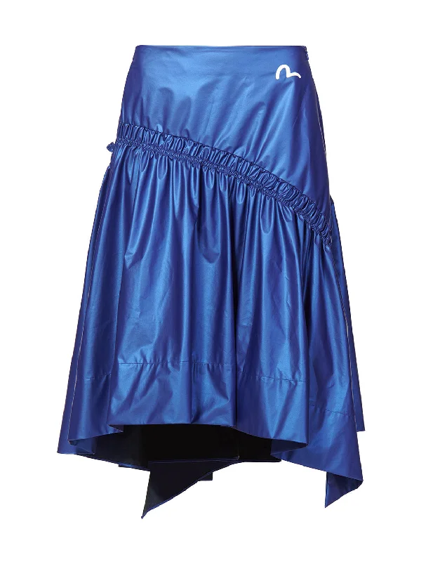 Discount Deals Layered Skirt with Logo and Seagull Print