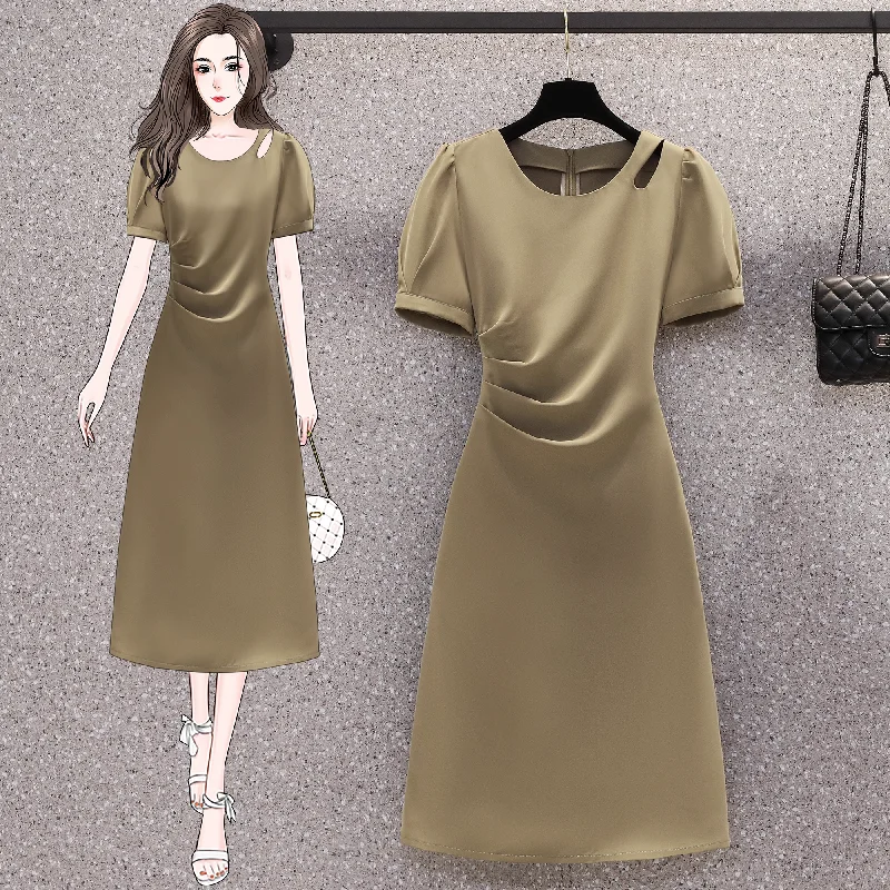 Price Fest Plus Size Gathered Cut Out Drape Dress