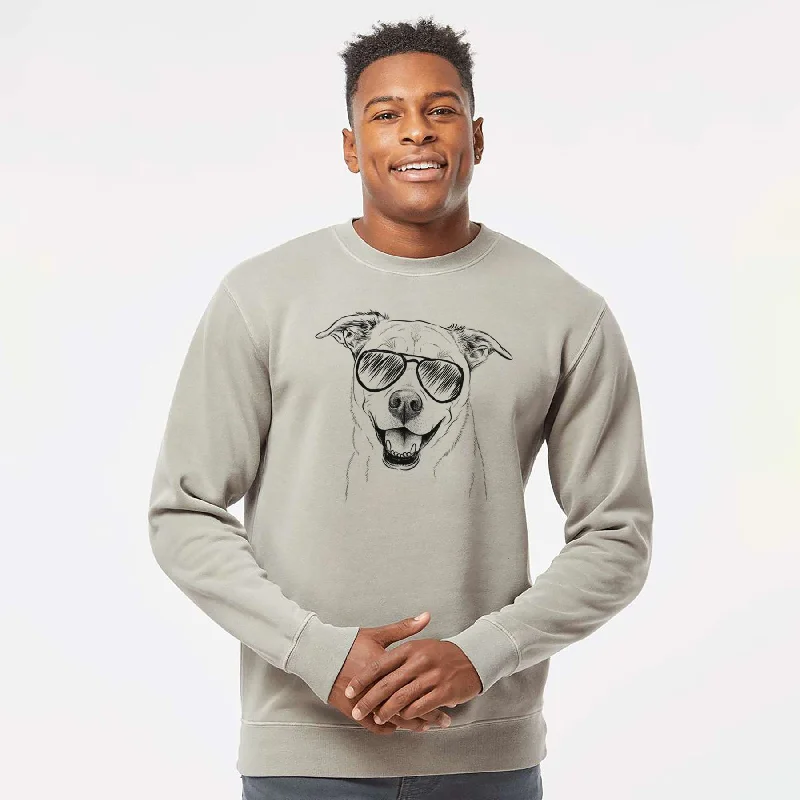 New Deals Aviator Carl the Mixed Breed - Unisex Pigment Dyed Crew Sweatshirt