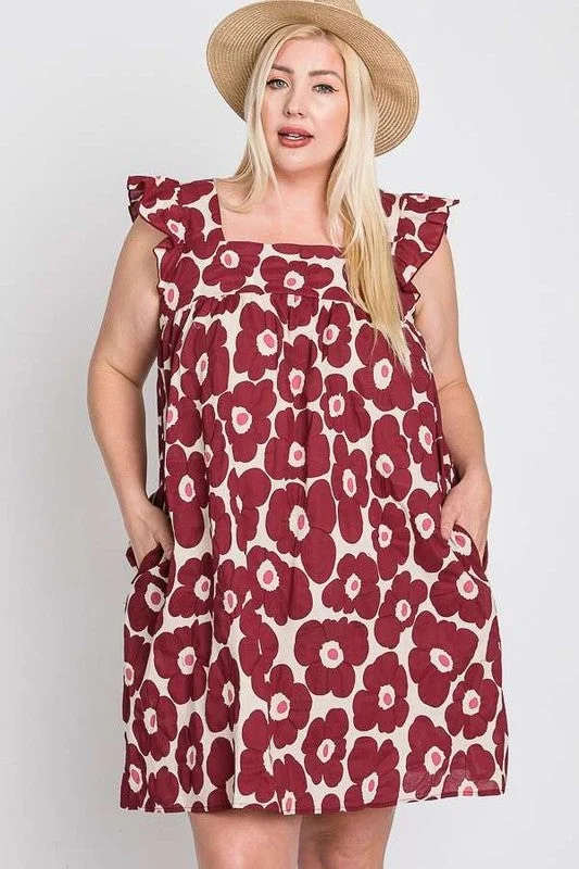 Referral Discount DAISY PRINT BABY DOLL DRESS PLUS