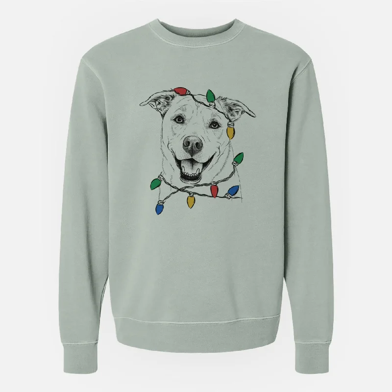 Bonus Savings Christmas Lights Carl the Mixed Breed - Unisex Pigment Dyed Crew Sweatshirt