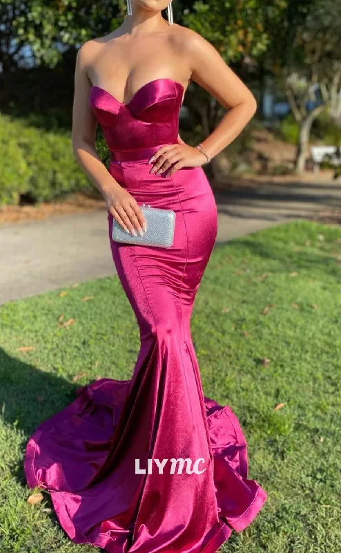 New Deals LP2073 - Semi-Sweetheart Sleeveless Open Back Fitted Mermaid Prom Dress