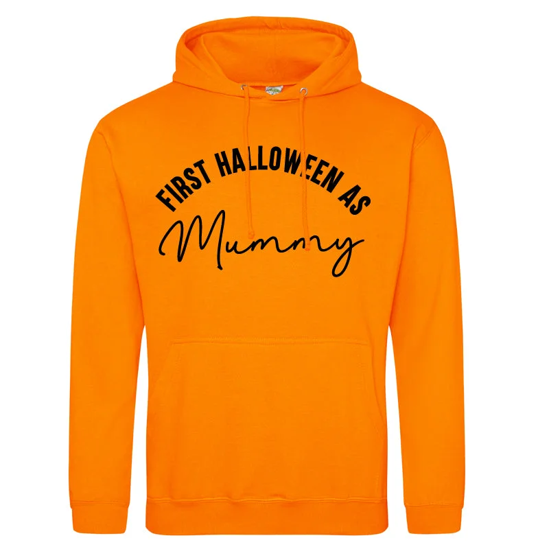 Final Markdown First Halloween As Mummy Script Orange Hoodie (MRK X)
