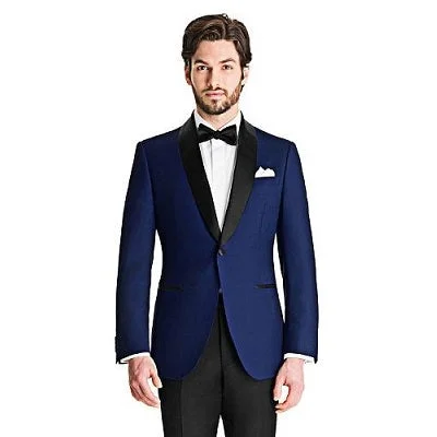 Discount Deals M2, Blue Tuxedo Blazer with Bow, Size (36 to 46)