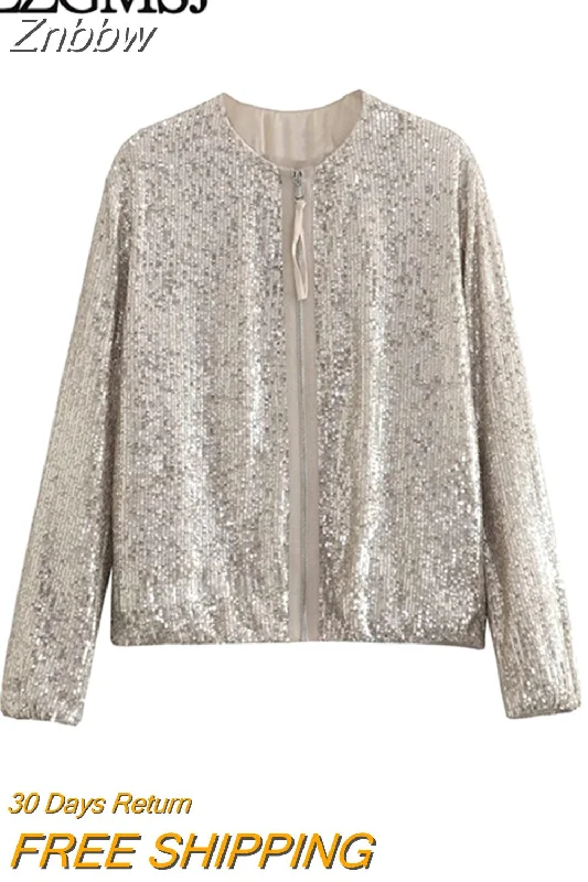 Exclusive Access Znbbw TRAF Y2K Sequins Women Loose Bomber Jacket 2023 Summer Wrist Sleeve Zipper Coat Female Crop Top Outwear Thin Exclusive Access Znbbw TRAF Y2K Sequins Women Loose Bomber Jacket 2023 Summer Wrist Sleeve Zipper Coat Female Crop Top Outwear Thin
