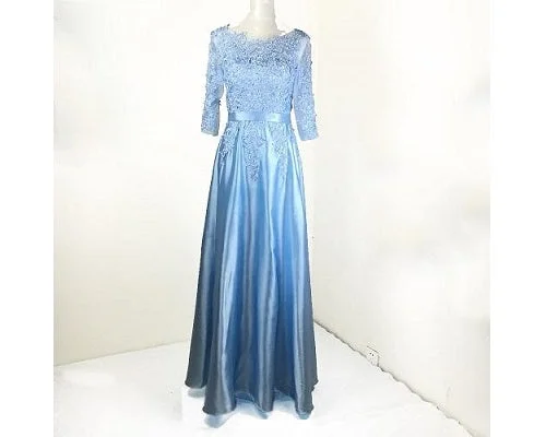 Great Deals G94, Sky Blue Satin Gown, Size (XS-30 to XXXL-46)