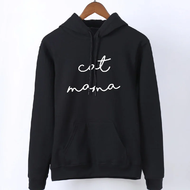 Must-Have Deals Cat Mama Retro Script Hoodie