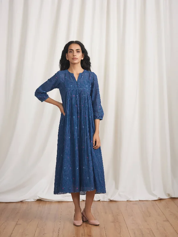 One-DAY Sale Indigo Skies Gathered Dress