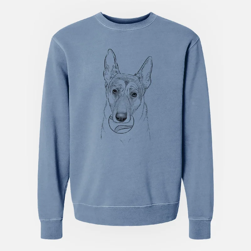 Bare Greta the German Shepherd - Unisex Pigment Dyed Crew Sweatshirt