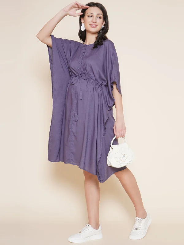 Big Savings Purple Grey Maternity and Nursing Kaftan
