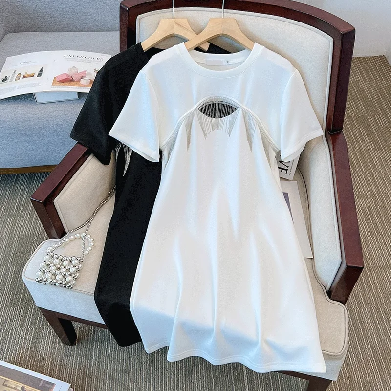 Deep Discounts Plus Size Chains Peekaboo Korean Dress