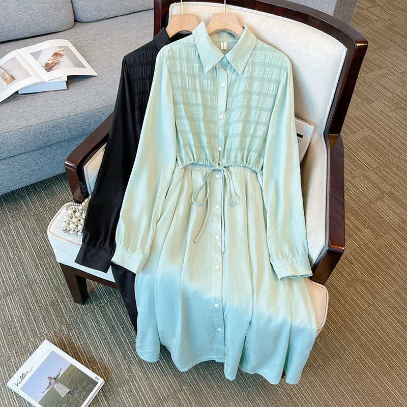 Mega Sale Plus Size Mock 2 Piece Long Sleeve Shirt Dress