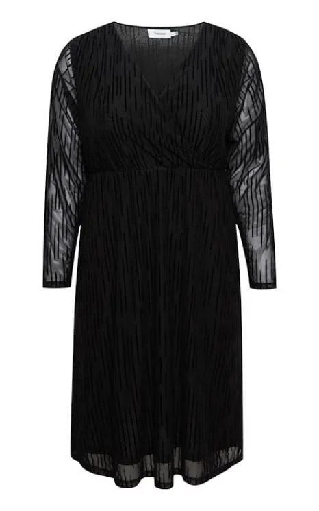 Fransa Plus - Gail Velvet Burnout Mesh Dress