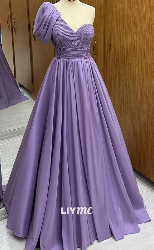 Year-End Clearance LP2257 - Asymmetrical Sleeveles Pleated A-Line Cocktail Dress