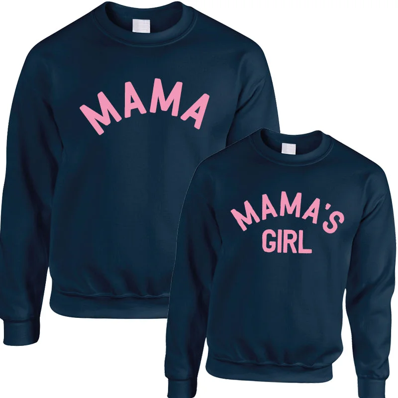 Mama & Mama's Girl Classic Sweatshirts Navy/Pink (MRK X)