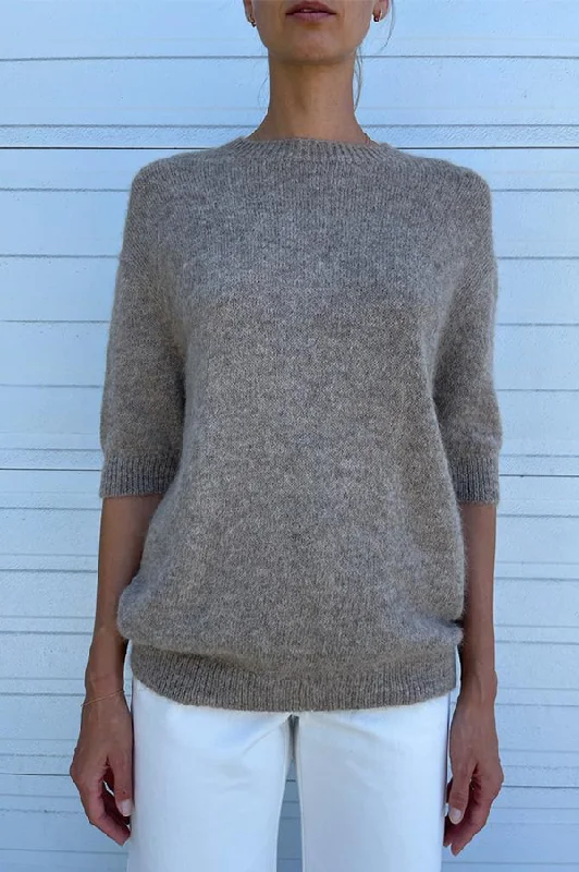 Short Sleeve Crewneck Sweater In Moth (Sold Out)