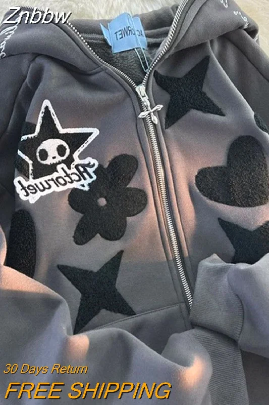 Extra Savings Znbbw Women Cartoon Embroidery Hoodies 2023 Autumn Winter Casual Long Sleeve Zipper Hooded Sweatshirt Female Cute Oversize Jacket Coat Extra Savings Znbbw Women Cartoon Embroidery Hoodies 2023 Autumn Winter Casual Long Sleeve Zipper Hooded Sweatshirt Female Cute Oversize Jacket Coat