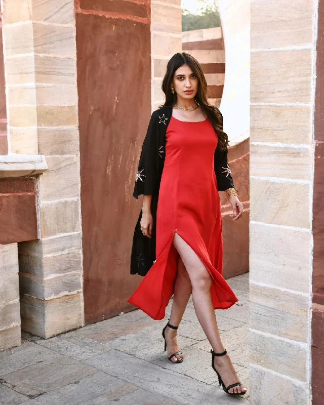 Deal Explosion Diyaa High Slit Slip Dress