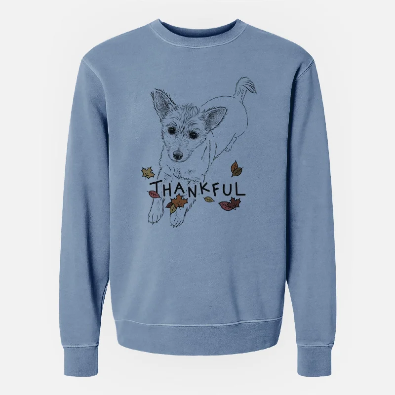 Early Access Thankful Maisie the Terrier Mix - Unisex Pigment Dyed Crew Sweatshirt