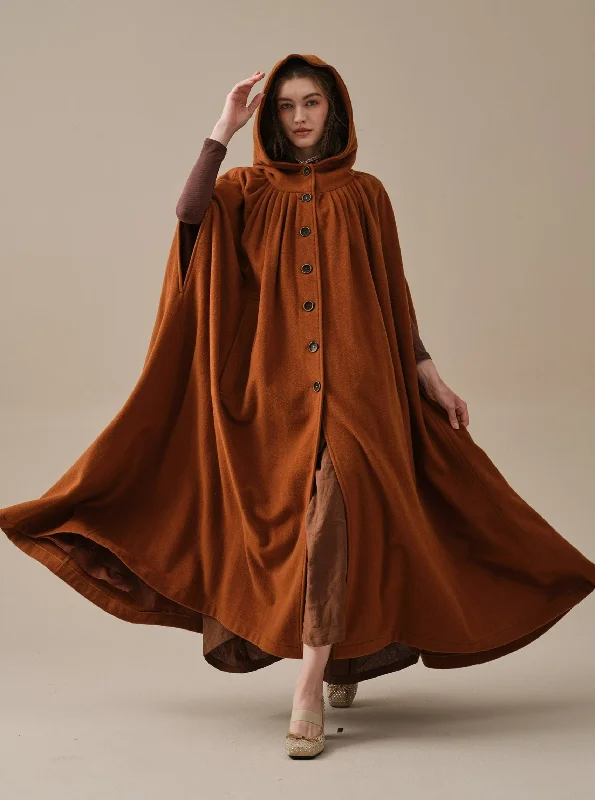 Hot Deal ARIEL 14 | HOODED WOOL CLOAK COAT