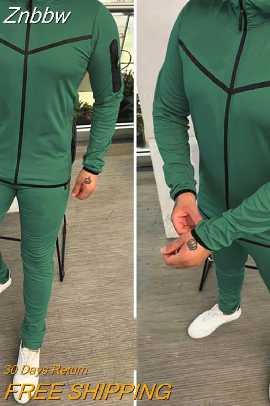 Today's Special Znbbw Spring Men's Zipper Hoodie Coat + Long Pants 2pc Set High Quality Casual Sweatpants Outfit Fashion Solid Slim Men Tracksuits Today's Special Znbbw Spring Men's Zipper Hoodie Coat + Long Pants 2pc Set High Quality Casual Sweatpants Outfit Fashion Solid Slim Men Tracksuits
