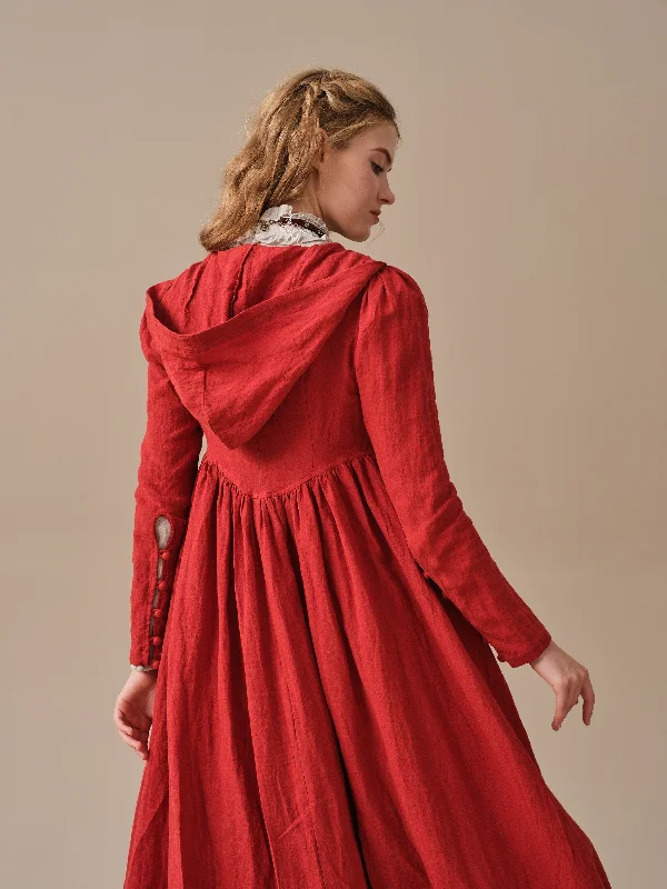 Lowest Price Jane 31 | hooded 100% linen coat dress